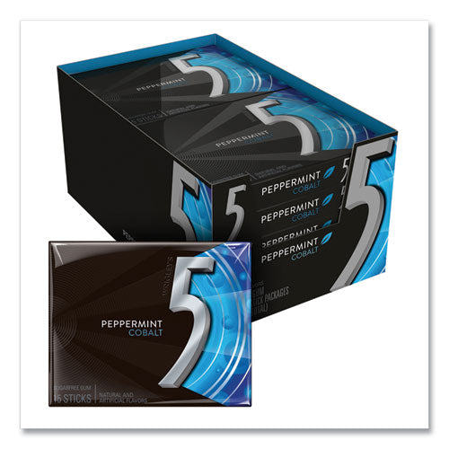 Image of Wrigley's® 5 Gum, Peppermint Cobalt, 15 Sticks/pack, 10 Packs/box