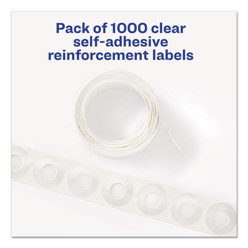 Image of Avery® Dispenser Pack Hole Reinforcements, 0.25" Dia, Clear, 1,000/Pack, (5722)