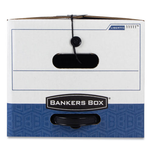 Image of Bankers Box® Liberty Plus Heavy-Duty Strength Storage Boxes, Letter Files, 12.25" X 24.13" X 10.75", White/blue, 12/carton