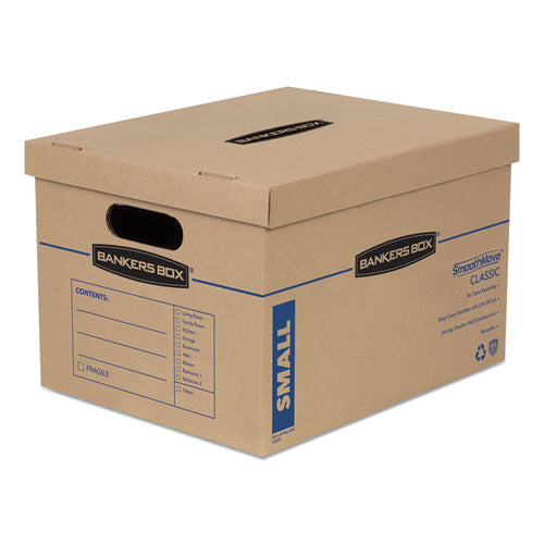 Image of Bankers Box® SmoothMove Classic Moving/Storage Boxes, Half Slotted Container (HSC), Small, 12" x 15" x 10", Brown/Blue, 20/Carton