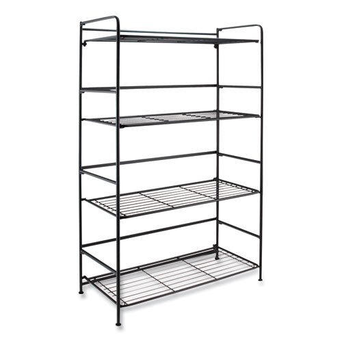Image of Advantus FlipShelf Four-Shelf Unit, 26.5w x 12d x 43h, Black