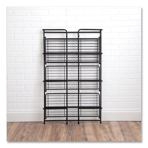 Image of Advantus FlipShelf Four-Shelf Unit, 26.5w x 12d x 43h, Black