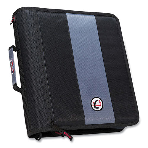 Image of Case it Classic Zipper Binder, 3 Rings, 2" Capacity, 11 X 8.5, Black/gray Accents