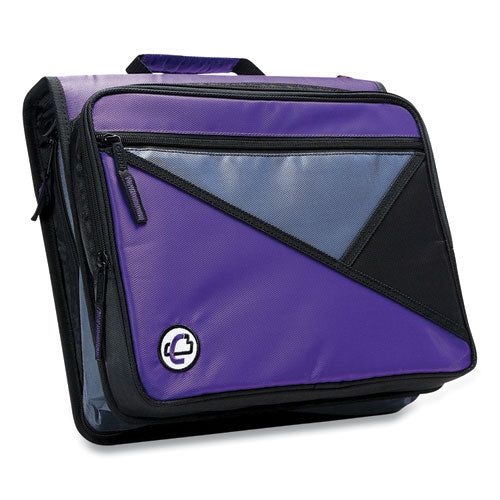Image of Case it Universal Zipper Binder, 3 Rings, 2" Capacity, 11 X 8.5, Purple/gray Accents