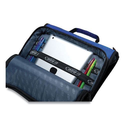 Image of Case it Universal Zipper Binder, 3 Rings, 2" Capacity, 11 X 8.5, Blue/gray Accents