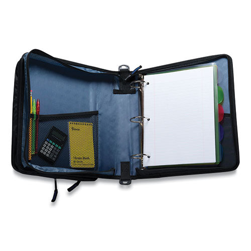 Image of Case it Universal Zipper Binder, 3 Rings, 2" Capacity, 11 X 8.5, Blue/gray Accents