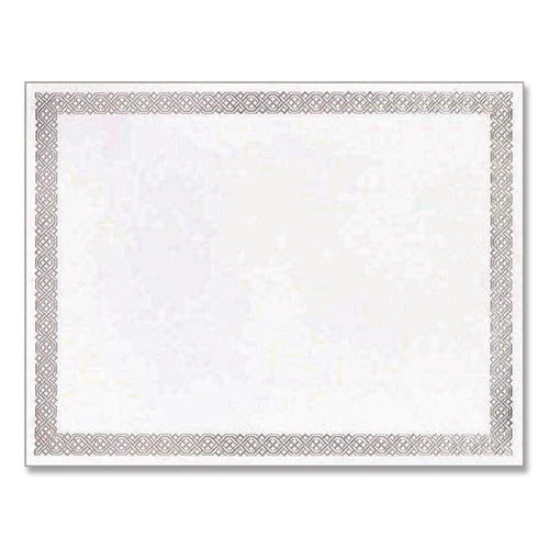 Image of Great Papers!® Foil Border Certificates, 8.5 X 11, Ivory/silver, Braided With Silver Border, 15/pack