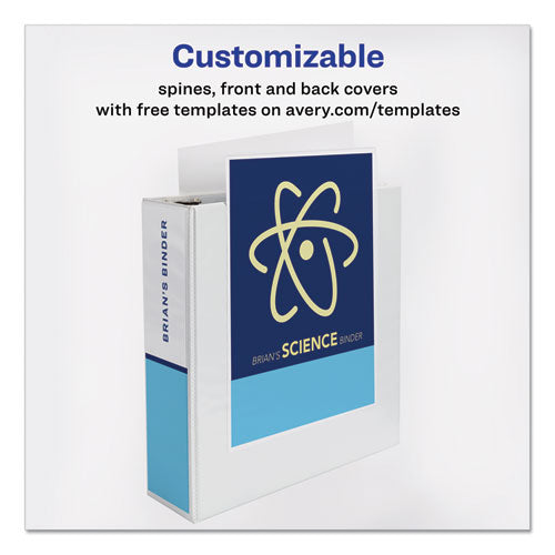 Image of Avery® Durable View Binder With Durahinge And Slant Rings, 3 Rings, 3" Capacity, 11 X 8.5, White