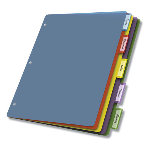Image of Cardinal® Poly Index Dividers, 5-Tab, 11 X 8.5, Assorted, 4 Sets