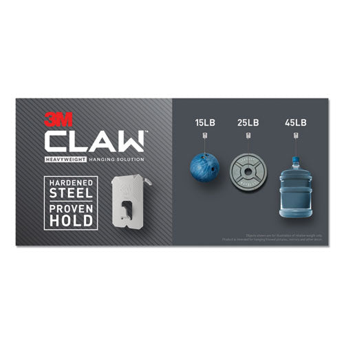 Image of 3M Claw Drywall Picture Hanger, Stainless Steel, 25 lb Capacity, 4 Hooks and 4 Spot Markers,