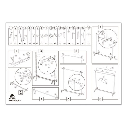 Image of Alba Large Capacity Garment Rack, 63.5w X 21.25d X 67.5h, Black/silver