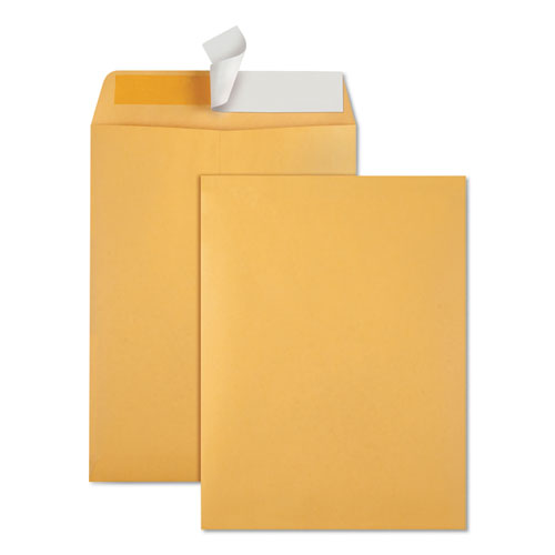 Image of Quality Park Redi-Strip Catalog Envelope, #10 1/2, Cheese Blade Flap, Redi-Strip Adhesive Closure, 9 x 12, Brown Kraft, 100/Box