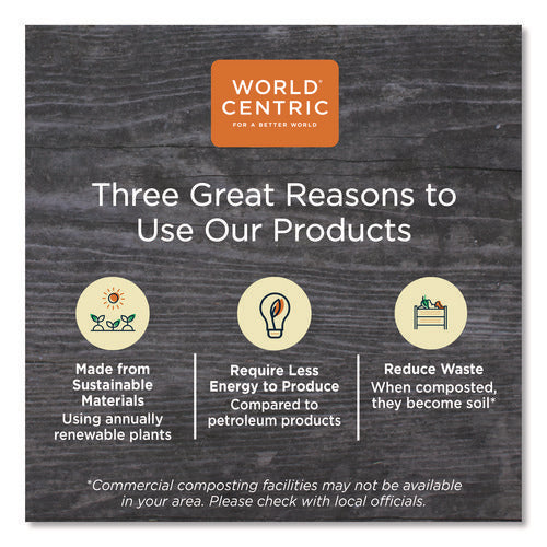 Image of World Centric® Paper Bowls, 12 oz, 4.5" Diameter x 2.5" h,  White, 500/Carton