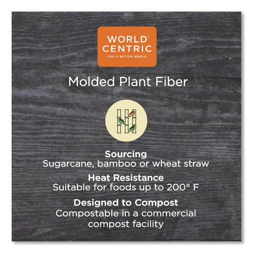 Image of World Centric® Fiber Trays, PLA Lined, PFAS Free, 8.3 x 4.9 x 0.7, Natural, Paper, 500/Carton