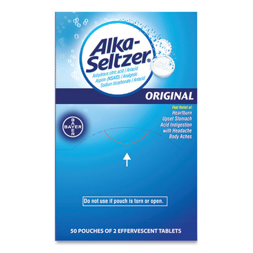 Image of Alka-Seltzer® Antacid And Pain Relief Medicine, Two-Pack, 50 Packs/box