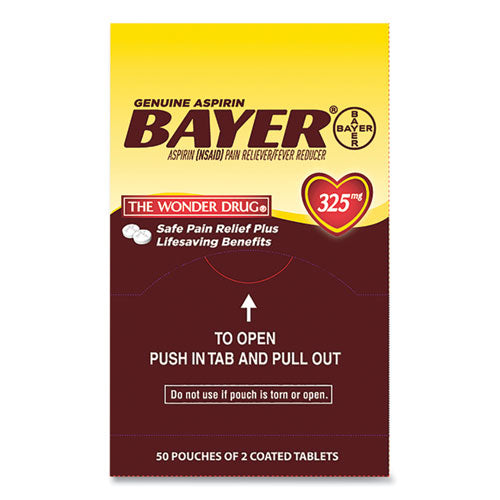 Image of Bayer® Aspirin Tablets, Two-Pack, 50 Packs/box
