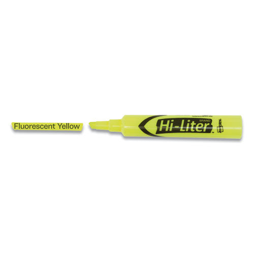 Image of Avery® Hi-Liter Desk-Style Highlighters, Fluorescent Yellow Ink, Chisel Tip, Yellow/black Barrel, 200/box