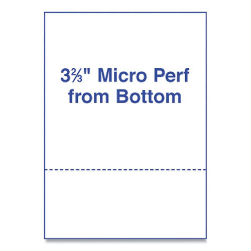 Image of Alliance Perforated and Punched Laser Cut Sheets, Micro-Perforated 3.67" from Bottom, 24 lb Bond Weight, 8.5 x 11, White, 500/Ream