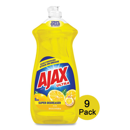 Image of Ajax® Dish Detergent, Lemon Scent, 28 Oz Bottle, 9/carton