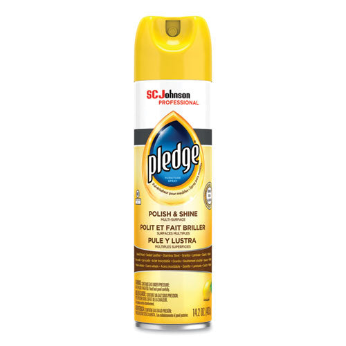 Image of Pledge® Furniture Polish, Lemon, 14.2 Oz Aerosol Spray
