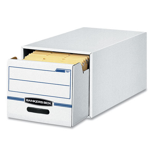 Image of Bankers Box® Stor/drawer Basic Space-Savings Storage Drawers, Legal Files, 16.75" X 19.5" X 11.5", White/blue, 6/carton