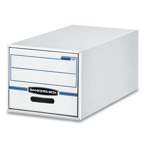 Image of Bankers Box® Stor/drawer Basic Space-Savings Storage Drawers, Letter Files, 14" X 25.5" X 11.5", White/blue, 6/carton