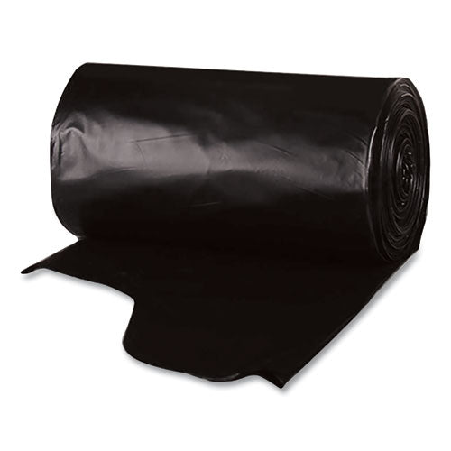 Image of Berry Plastics Heavy-Duty Low-Density Wing Tie Contractor Bags, 55 gal, 3 mil, 35.75" x 53.88", Black, 15 Bags/Roll, 4 Rolls/Carton