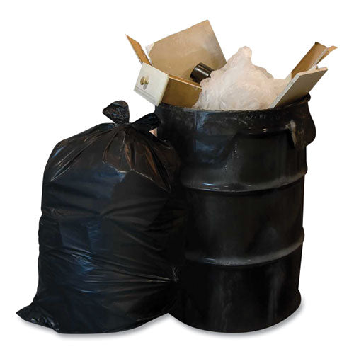 Image of Berry Plastics Heavy-Duty Low-Density Wing Tie Contractor Bags, 42 gal, 3 mil, 32.75" x 45.13", Black, 20 Bags/Roll, 4 Rolls/Carton