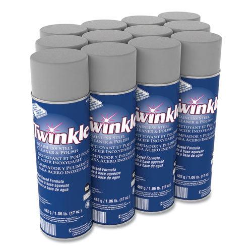 Image of Twinkle® Stainless Steel Cleaner And Polish, 17 Oz Aerosol Spray, 12/carton