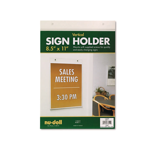 Image of NuDell Acrylic Sign Holder, Vertical, 8.5 x 11, Clear