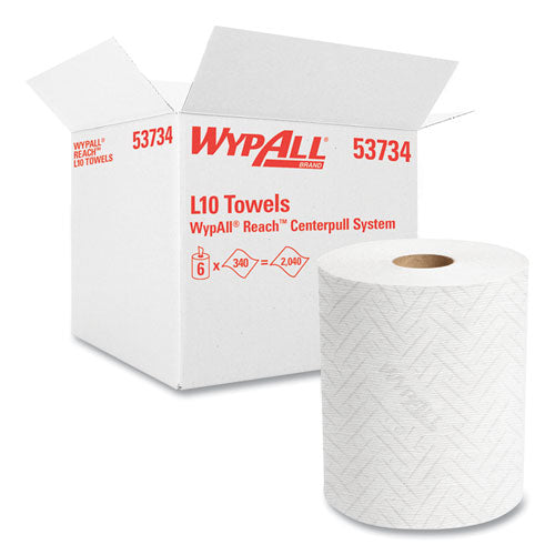 Image of WypAll® Reach System Roll Towel, 1-Ply, 11 X 7, White, 340/roll, 6 Rolls/carton