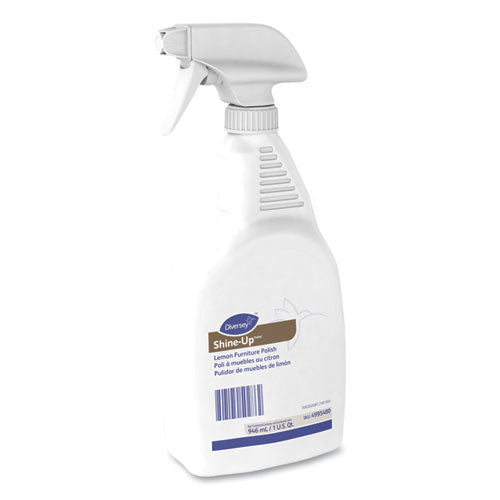 Image of Diversey Shine-Up Furniture Cleaner, Lemon Scent, 32 Oz, Trigger Spray Bottle, 12/carton