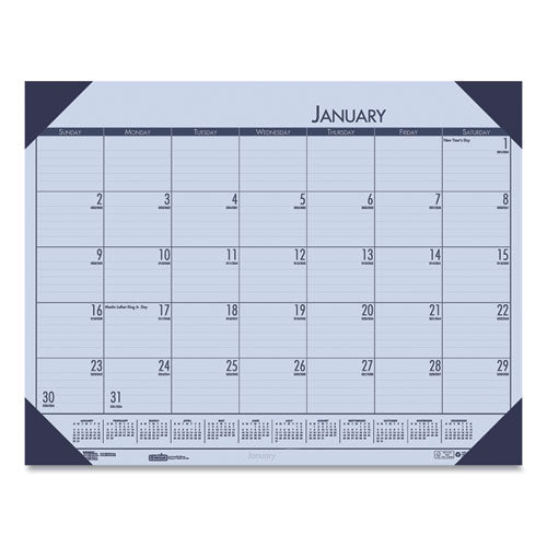 Image of House of Doolittle EcoTones Recycled Monthly Desk Pad Calendar, 22 x 17, Sunset Orchid Sheets, Cordovan Corners, 12-Month (Jan to Dec): 2025