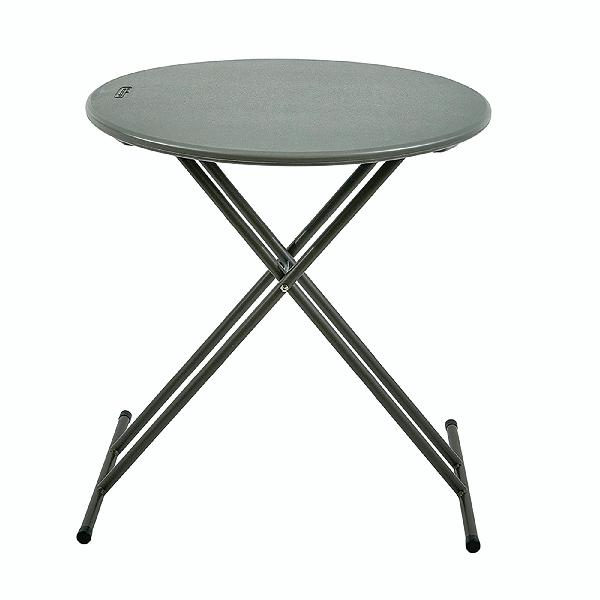 Image of Personal Adjustable Height Folding Table, 24" Round, Charcoal Gray