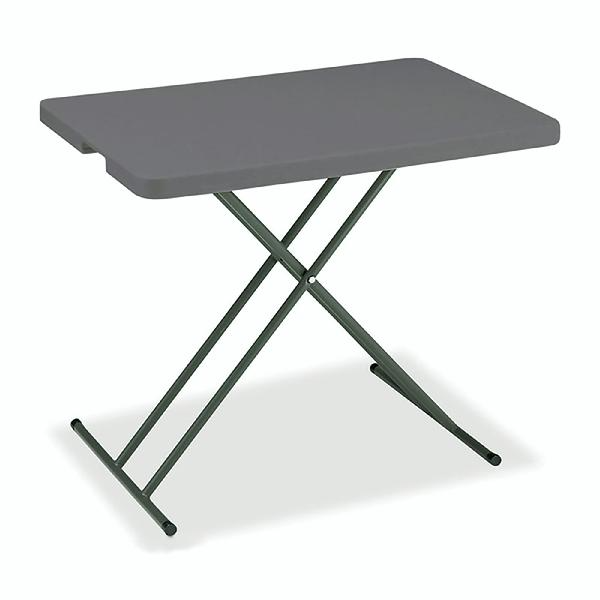Image of Personal Adjustable Height Folding Table, 20" W x 30" L, Charcoal Gray