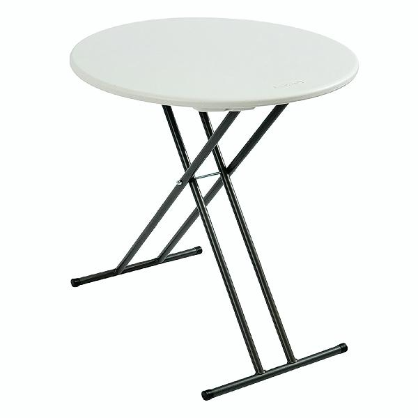 Image of Personal Adjustable Height Folding Table, 24" Round, Platinum Gray
