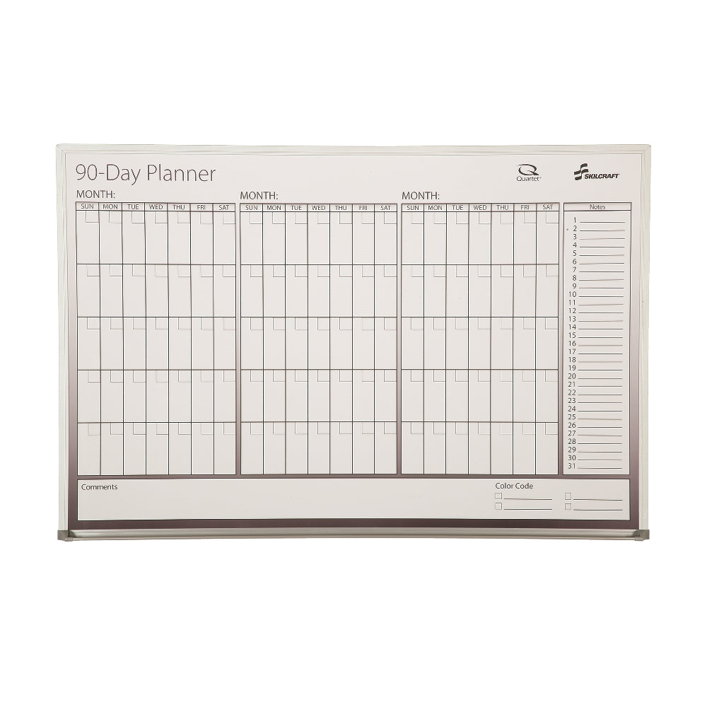 Image of Quartet/Skilcraft Dry Erase 90-Day Control Planner Board, 36" x 24"