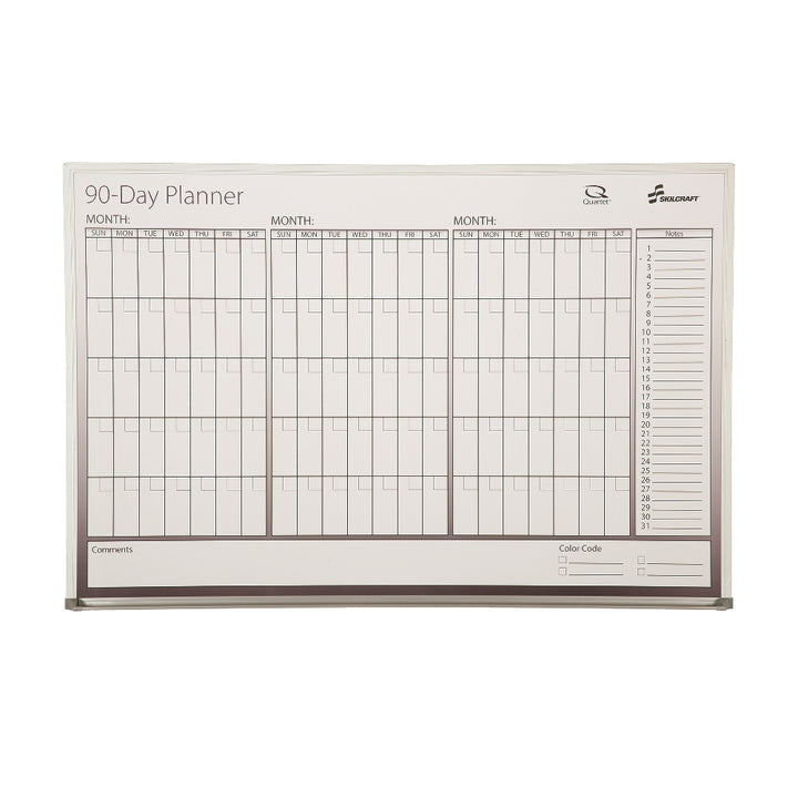 Image of Quartet/Skilcraft Dry Erase 90-Day Control Planner Board, 36" x 24"