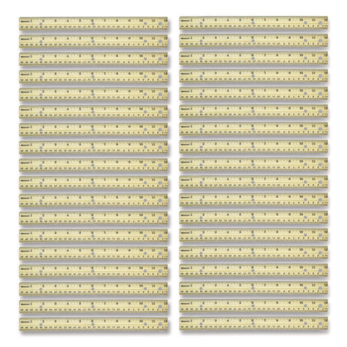 Image of Westcott® Three-Hole Punched Wood Ruler, Standard/metric, 12" (30 Cm) Long, Natural Wood, 36/box