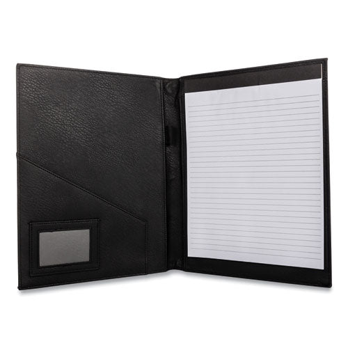 Image of Bond Street, Ltd. Faux-Leather Padfolio, 9 X 12 Pad, 9.75 X 12.5, Black