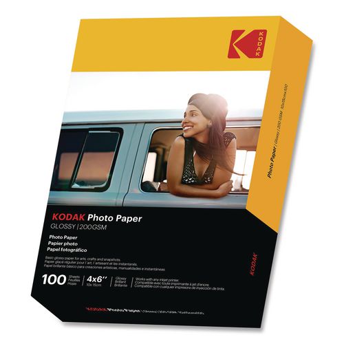 Image of Kodak Photo Paper, 8 Mil, 4 X 6, Glossy White, 100/pack