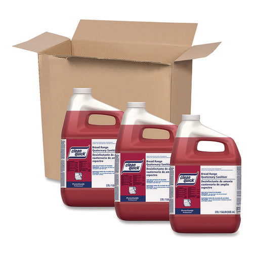 Image of Clean Quick® Broad Range Quaternary Sanitizer, Sweet Scent, 1 Gal Bottle, 3/carton