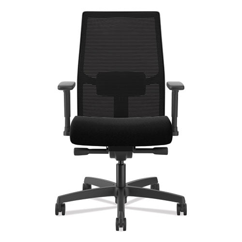 Image of HON® Ignition 2.0 4-Way Stretch Mid-Back Mesh Task Chair, Adjustable Lumbar Support, Black Seat/Back, Black Base