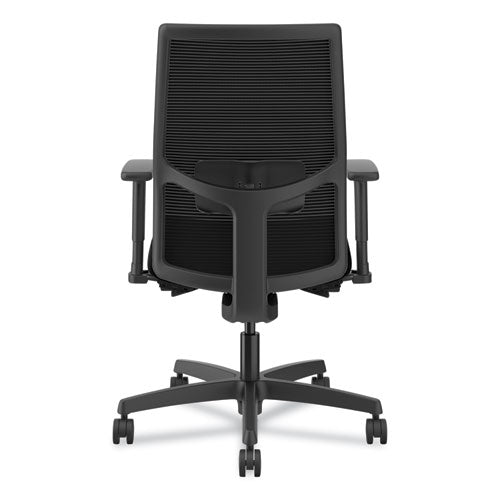 Image of HON® Ignition 2.0 4-Way Stretch Mid-Back Mesh Task Chair, Adjustable Lumbar Support, Black Seat/Back, Black Base