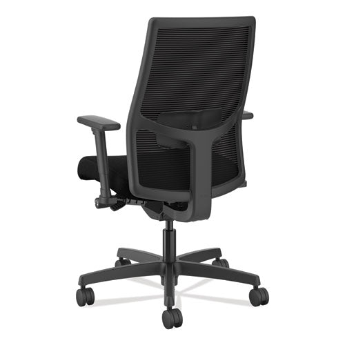 Image of HON® Ignition 2.0 4-Way Stretch Mid-Back Mesh Task Chair, Adjustable Lumbar Support, Black Seat/Back, Black Base