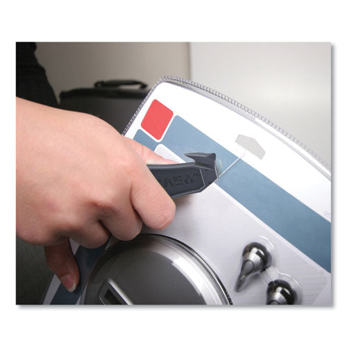 Image of Garvey® Safety Cutter Box Cutter Knife with Double Shielded Blade, 4" Plastic Handle, Black, 5/Pack