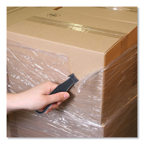 Image of Garvey® Safety Cutter Box Cutter Knife with Double Shielded Blade, 4" Plastic Handle, Black, 5/Pack
