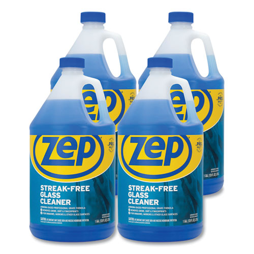 Image of Zep Commercial® Streak-Free Glass Cleaner, Pleasant Scent, 1 Gal Bottle, 4/carton