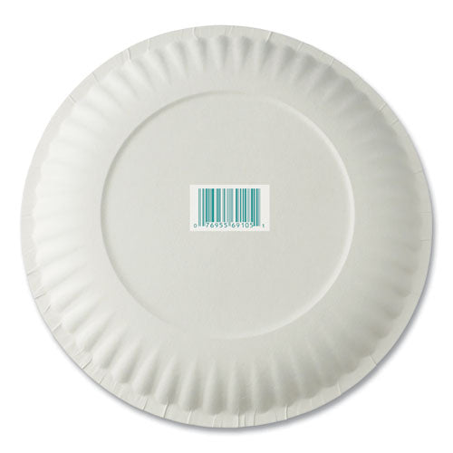 Image of AJM Packaging Corporation White Paper Plates, 6" Dia, 100/pack, 10 Packs/carton