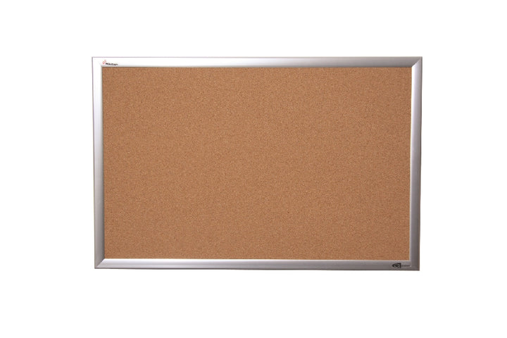 Image of Quartet/Skilcraft Natural Cork Bulletin Board, Aluminum Frame, 36" x 24"